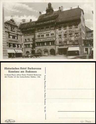 Konstanz Hotel Barbarossa *ca. 1930
