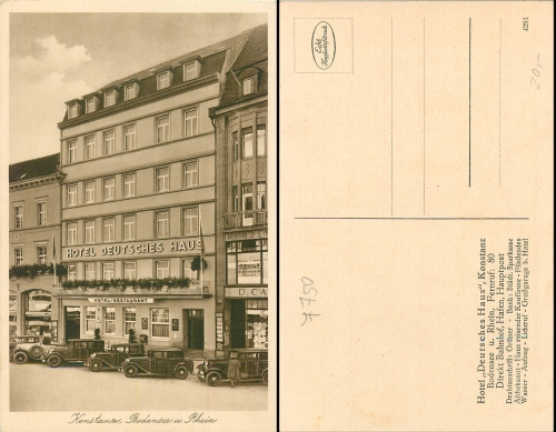 Konstanz Hotel Deutsches Haus *ca. 1930