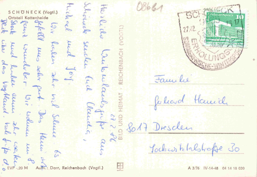 Kottenheide Vogtland Schöneck o 1986