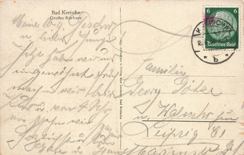 01731 Kreischa Sanatorium Grosses Kurhaus o 1934