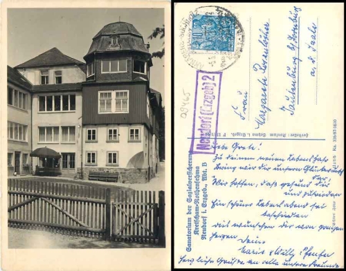 09465 Kretscham-Rothensehma Sanatorium Neudorf (Erzgeb) 2 country postmarks o 5.51958