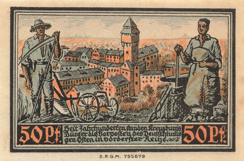 Kreuzburg Upper Silesia emergency banknote Kluczbork 1921