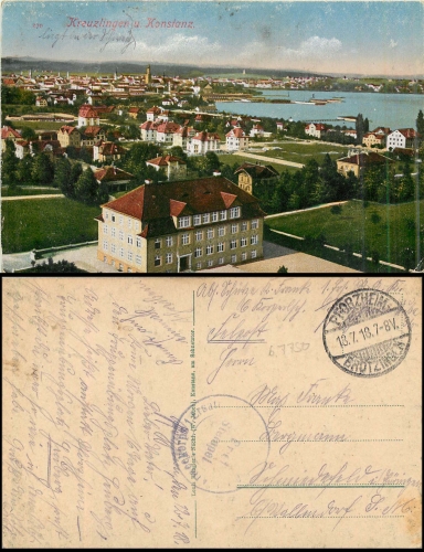 Kreuzlingen and Konstanz field post o 13.07.1918