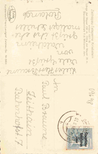 Kriebstein Zschopau Talsperre o 1948