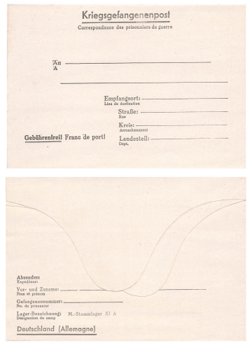 Prisoner of war mail reply letter around 1940 *