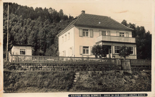 01814 Krippen Sächsische Schweiz Haus in der Sonne Grete Rasch o 1938