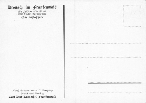 Kronach Am Schlosshof Kuenstlerkarte C Freytag um 1925