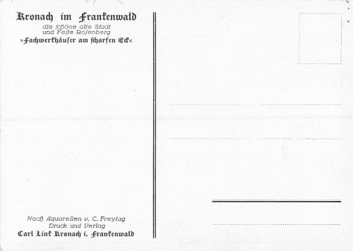 Kronach Am scharfen Eck Kuenstlerkarte C Freytag um 1925