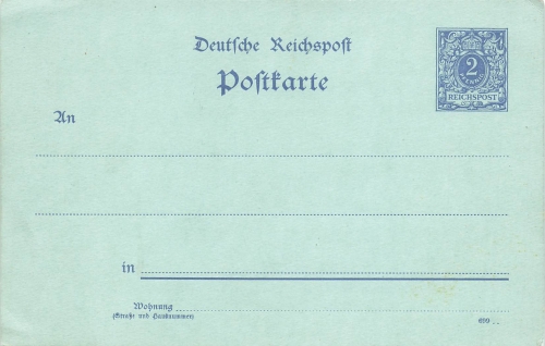 Crown Eagle 2 Pfennig Reichspost postal stationery 1900 *