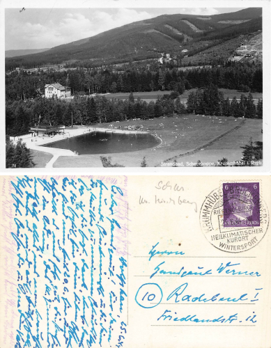Krummhuebel Riesengebirge Schlesien Strandbad Karpacz o 1944