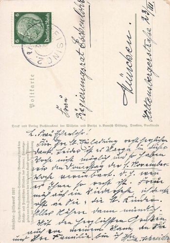 Artists' Relief Fund 1937 Artist card Georg Ehmig In der Ramsau o 1937 Image 1/I