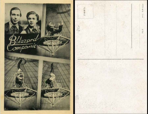 Artistic cyclist Blizzard Componie, circus * ca. 1930