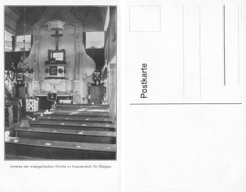 Kunzendorf Kreis Glogau Schlesien Kirche Sieroszowice * um 1920