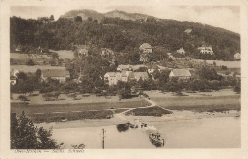 01824 Ober Rathen with Elbe ferry, Saxon Switzerland, 1928
