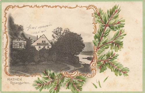01824 Rathen Gasthaus Rosengarten Saxon Switzerland Embossed postcard o 1910