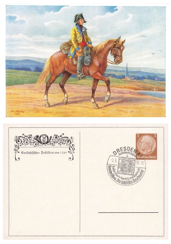 Electoral Saxon postilion private postal stationery special cancellation Heimatwerk Saxony 2.9.1938