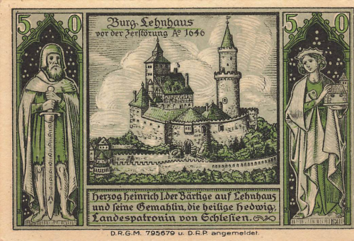 Lähn im Riesengebirge Schlesien Notgeldschein Wleń um 1920