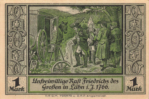 Lähn im Riesengebirge Schlesien Notgeldschein Wleń um 1920