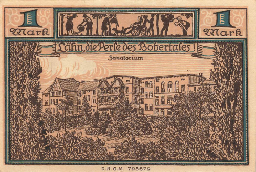 Lähn im Riesengebirge Schlesien Notgeldschein Wleń um 1920