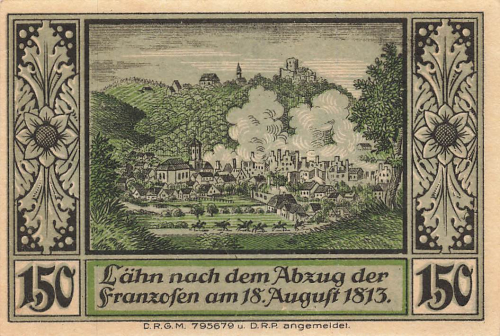 Lähn im Riesengebirge Schlesien Notgeldschein Wleń um 1920