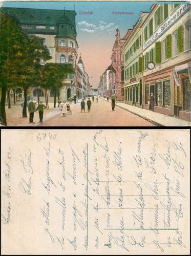 Landau Pfalz Marktstrasse gebr. 1922