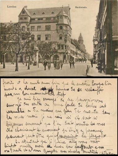 Landau Marktstrasse Adler Pharmacy gebr. circa 1920