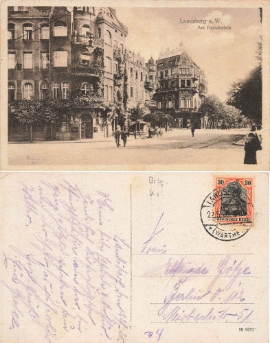 Landsberg Warthe Paradeplatz Gorzów Wielkopolski Ostbrandenburg  o 22.5.1920