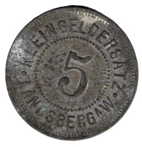Landsberg Warthe Gorzów Wielkopolski Small change replacement 5 Pfennig emergency money