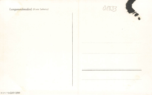 01833 Langenwolmsdorf Stolpen Gasthof Erbgericht * 1959