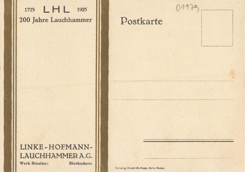 01979 Lauchhammer Linke-Hofmann A.G. 200 Jahre 1925 Künstlerkarte