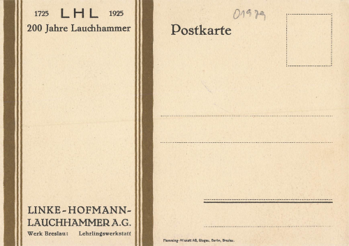 01979 Lauchhammer Linke-Hofmann A.G. 200 Jahre 1925 Künstlerkarte