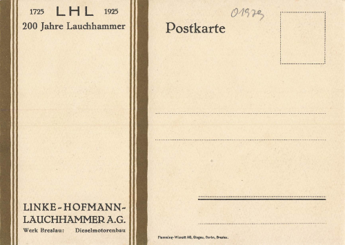 01979 Lauchhammer Linke-Hofmann A.G. 200 Jahre 1925 Künstlerkarte