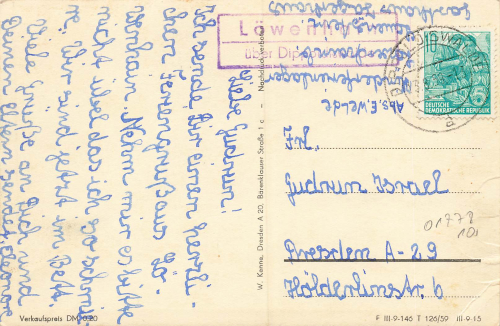 01778 Lauenstein Erzgebirge AK with rural postmark Loewenhain o 1951