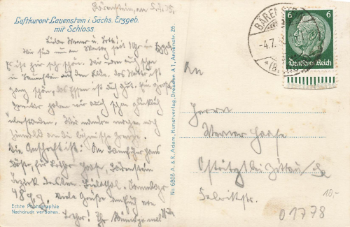 01778 Lauenstein Erzgebirge o 1935