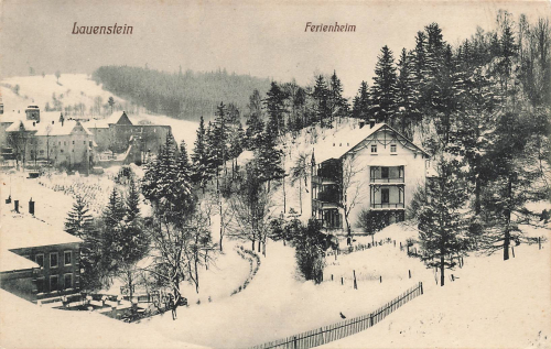 01778 Lauenstein Erzgebirge Ferienheim im Winter * um 1910