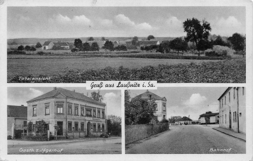 01936 Laussnitz bei Königsbrück Gasthof Bahnhof * um 1930