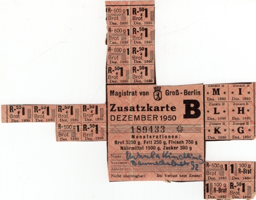 Additional food card December 1950 Greater Berlin