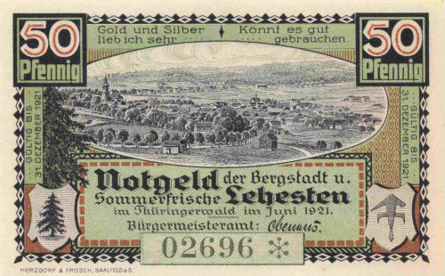 07349 Lehesten Thüringen Notgeldschein 1921