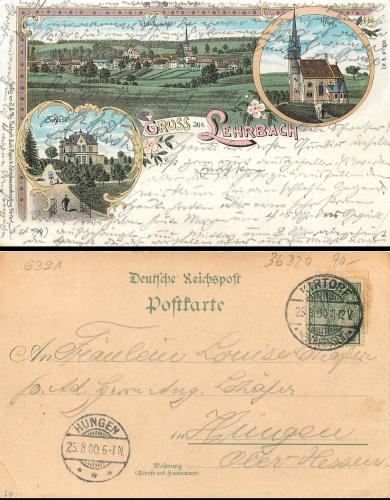 Lehrbach Oberhessen Farblitho o 25.8.00