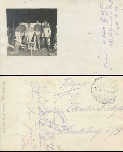 KS 1st Inf. Div. No.23 Leib-Gren.-Regt. 160 m.w. cop. Field post 13.5.1916