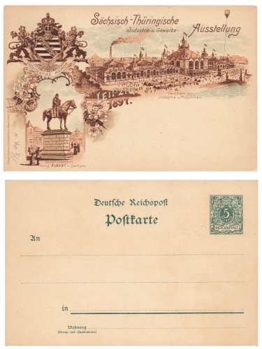 Leipzig Sächsisch- Thüringische Industrie und Gewerbe Ausstellung Privatganzsache  1897