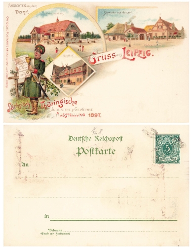 Leipzig Saxon-Thuringian Industry and Commerce Exhibition Private Postal Stationery 1897 *