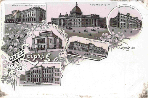 Leipzig Gruss aus ... Litho * um 1890