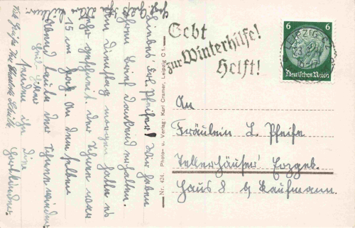 Möckern Leipzig Schmuckplatz mit Auferstehungskirche o 1934