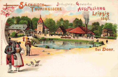 Leipzig Saechsisch Thueringische Industrie und Gewerbe Ausstellung 1897 Litho Nr 12