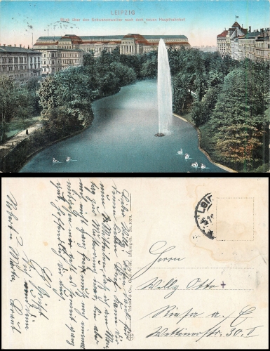 Leipzig Schwanenweiher Hauptbahnhof o ca. 1920