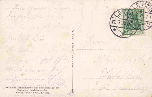 Leipzig Vöikerschlachtdenkmal o 1913