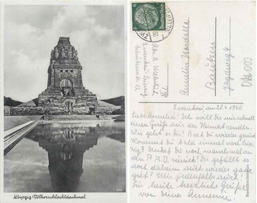 Leipzig Monument to the Battle of the Nations on April 29, 1940