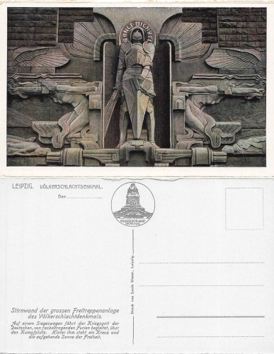 Leipzig Völkerschlachtdenkmal * um 192 Stirnwand der großen Freitreppenanlage