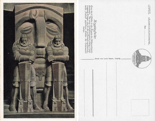 Leipzig Battle of the Nations Monument * around 1920 crypt pillars